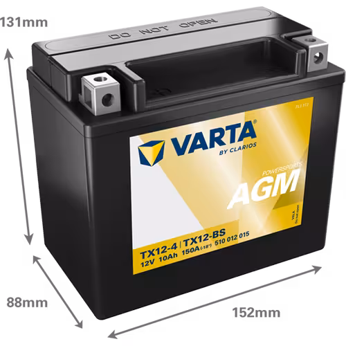 Varta Akü TX 12 BS 12V 10 Ah Amper  POWERSPORTS AGM